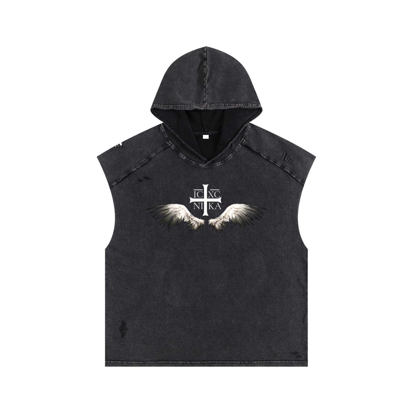 Snow Washed Boxy Hooded Tank Top