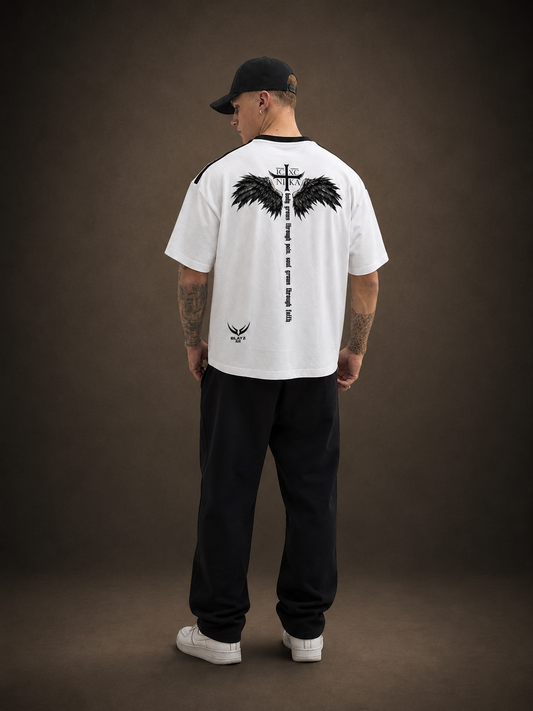 Contrast Tape Crewneck Cotton T-Shirt