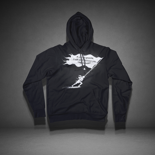 Islamic Streetwear Hoodie – Quran Vers Surah Ibrahim 14:7 – Gratefulness Motivation – Spiritual Fashion for Muslims"
